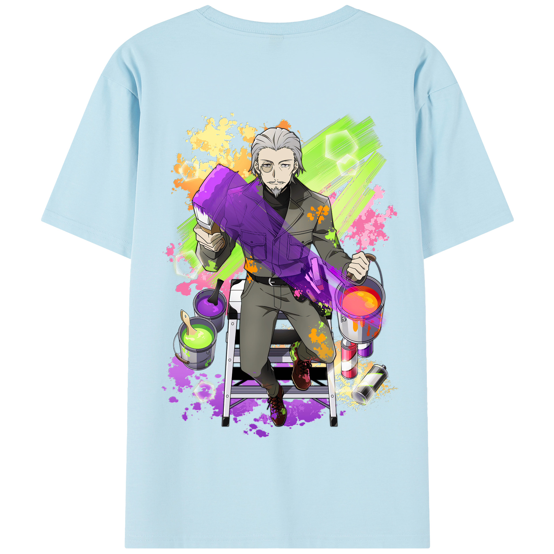 （画像用） 文豪ストレイドッグス Bungo Stray Dogs 綿100％半袖Tシャツ（背面プリント）